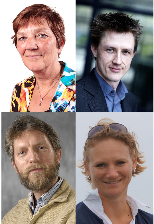 Van linksboven met de klok mee: Marijke Linthorst, Jeroen Visser, Mariska Heijs en Paul de Beer.